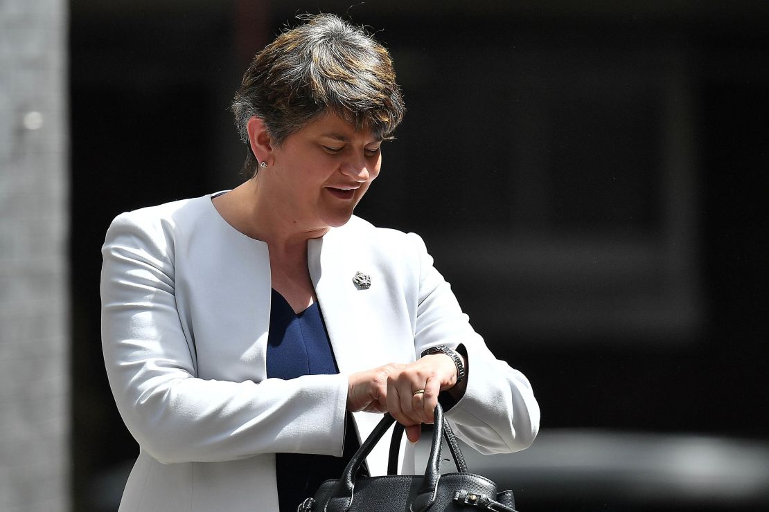 DUP leader Arlene Foster at Downing Street Tuesday. 