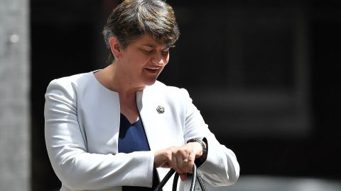 DUP leader Arlene Foster at Downing Street Tuesday. 