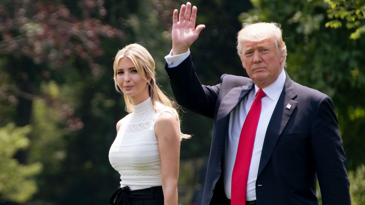US President Donald Trump walks with his daughter Ivanka as they depart the White House in Washington, DC, June 13, 2017 en route to Wisconsin. (JIM WATSON/AFP/Getty Images)