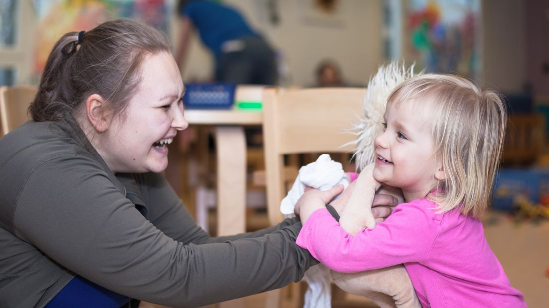 <strong>Finland: </strong>A 2-year-old at her public day care in Helsinki. Only 2% of primary- and secondary-school-age children are out of school in Finland.