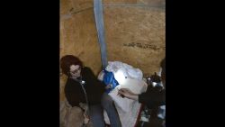 This photos shows kidnapping victim Kala Brown chained.