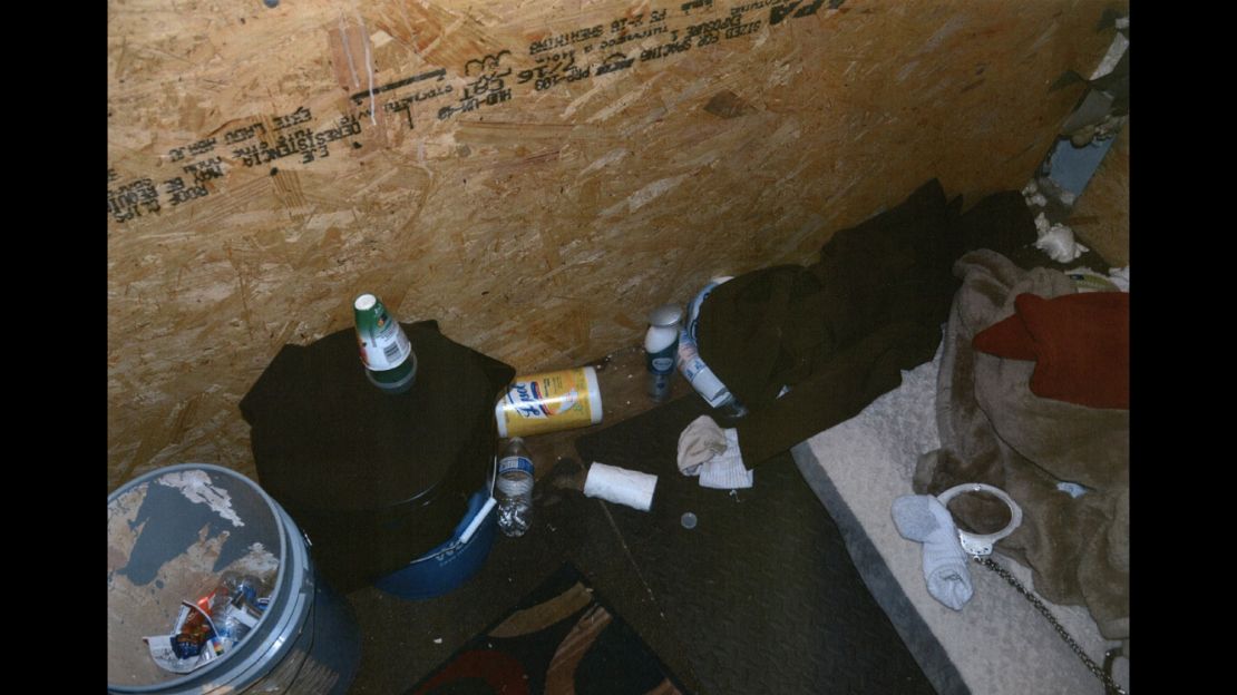 Kala Brown had a bucket (with air freshener on top) for a toilet.