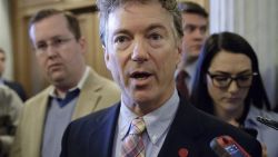 Sen. Rand Paul, R-Ky., a member of the Senate Foreign Relations Committee, speaks to reporters on the way to the confirmation vote for President Donald Trump's high court nominee, Neil Gorsuch, on Capitol Hill in Washington. 
