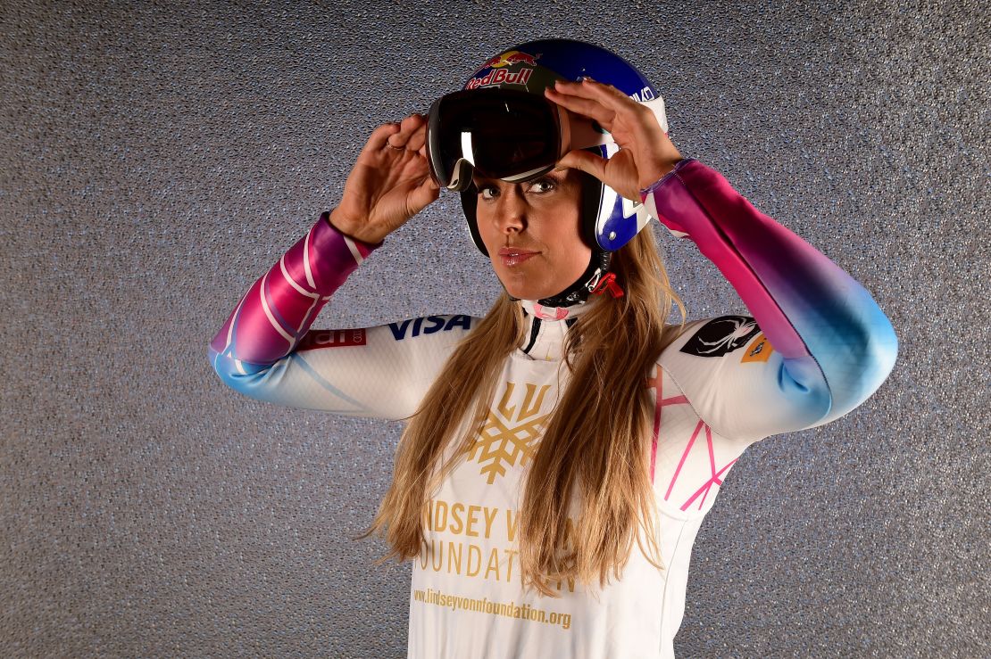 Vonn poses for a portrait during the Team USA PyeongChang 2018 Winter Olympics portraits.