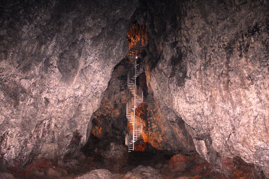<strong>The Vatnshellir lava cave</strong> -- This 8,000-year-old lava tube takes visitors deep under the Snæfellsjökull National Park to view spectacular lava formations and stunning colors. 