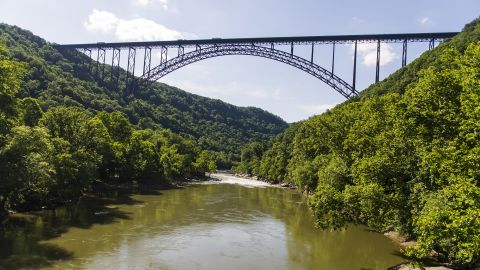 The New River Gorge Bridge in Fayetteville, West Virginia, is the third-longest single span arch bridge in the world, and a popular tourist attraction in the southern part of the state.