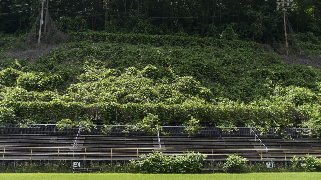 The Mount View High School Golden Knights football stadium in Welch, West Virginia.