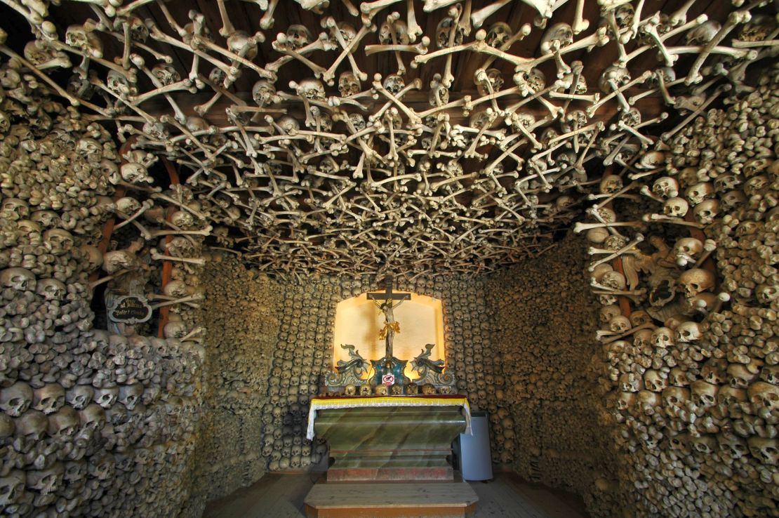 Skull Chapel in Czermna houses a macabre collection of 3,000 skulls and bones that belonged to the victims of wars and diseases. 