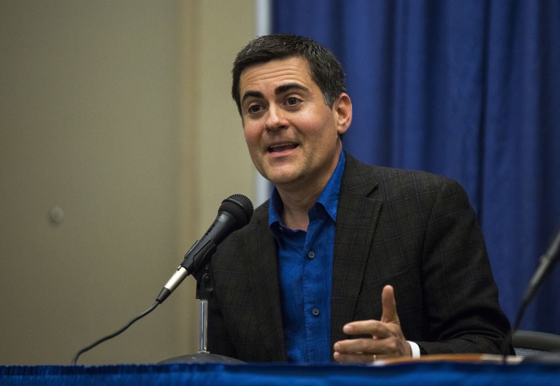 Russell Moore, president of the Ethics and Religious Liberty Commission, speaks at a news conference on Tuesday.