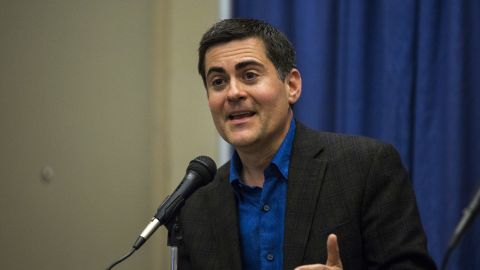 Russell Moore, president of the Ethics and Religious Liberty Commission, speaks at a news conference on Tuesday.