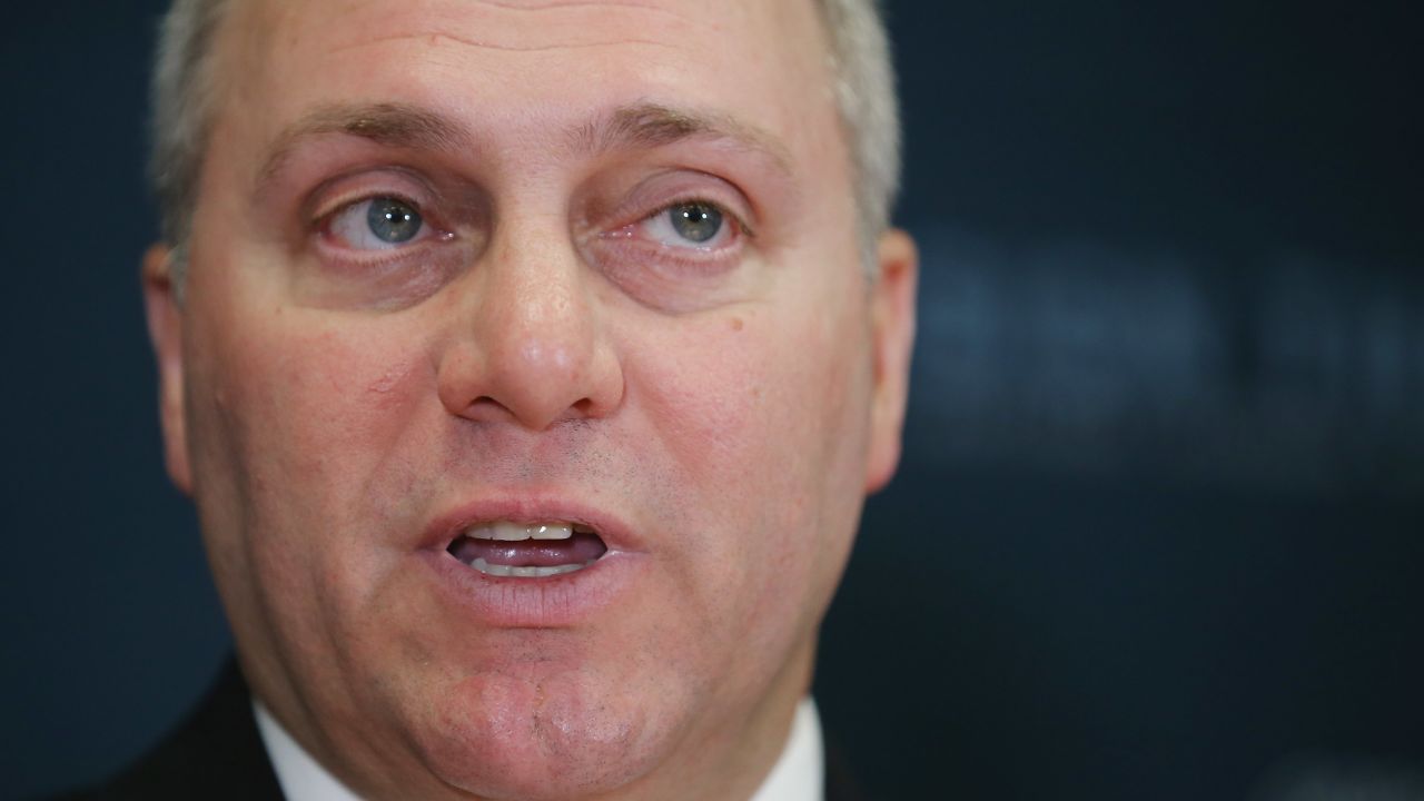 WASHINGTON, DC - OCTOBER 21: House Majority Whip Steve Scalise (R-LA) speaks during a news conference following the weekly House GOP conference meeting in the U.S. Capitol October 21, 2015 in Washington, DC. Speaker of the House John Boehner (R-OH) announced that the internal Republican election for speaker will be Oct. 28, and the floor election will be Oct. 29. (Photo by Chip Somodevilla/Getty Images)