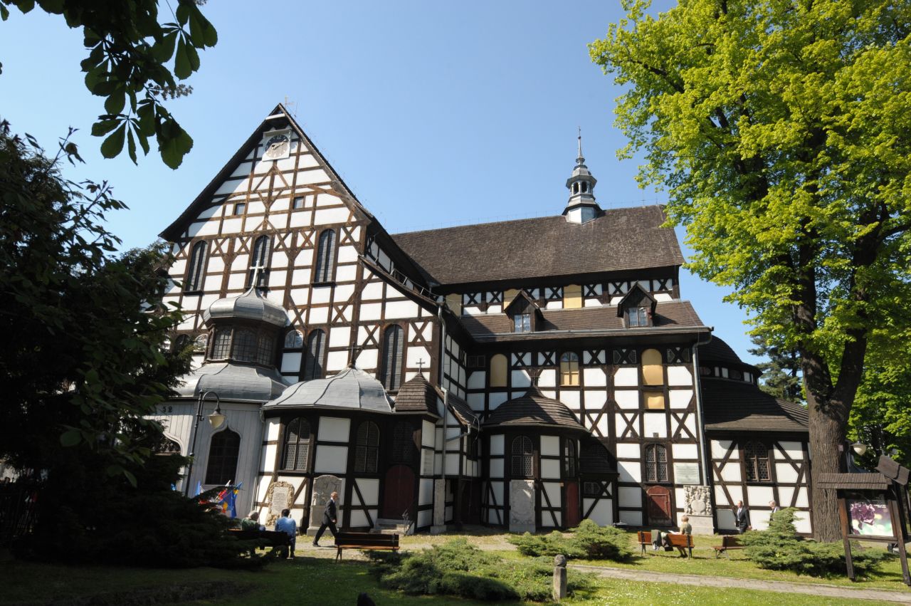 <strong>Church of Peace, Swidnica: </strong>The Churches of Peace are timber-framed religious buildings that were constructed by the Silesian Protestants after the conclusion of the Peace of Westphalia in 1648. Originally there were three but only two have survived, in Jawor and Świdnica. 