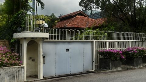 The outside the house of Singapore's late founding father Lee Kuan Yew at Oxley Rise in Singapore on April 11, 2016.