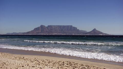 Cape Town's distinctive Table Mountain is a 2-mile-wide sandstone plateau.