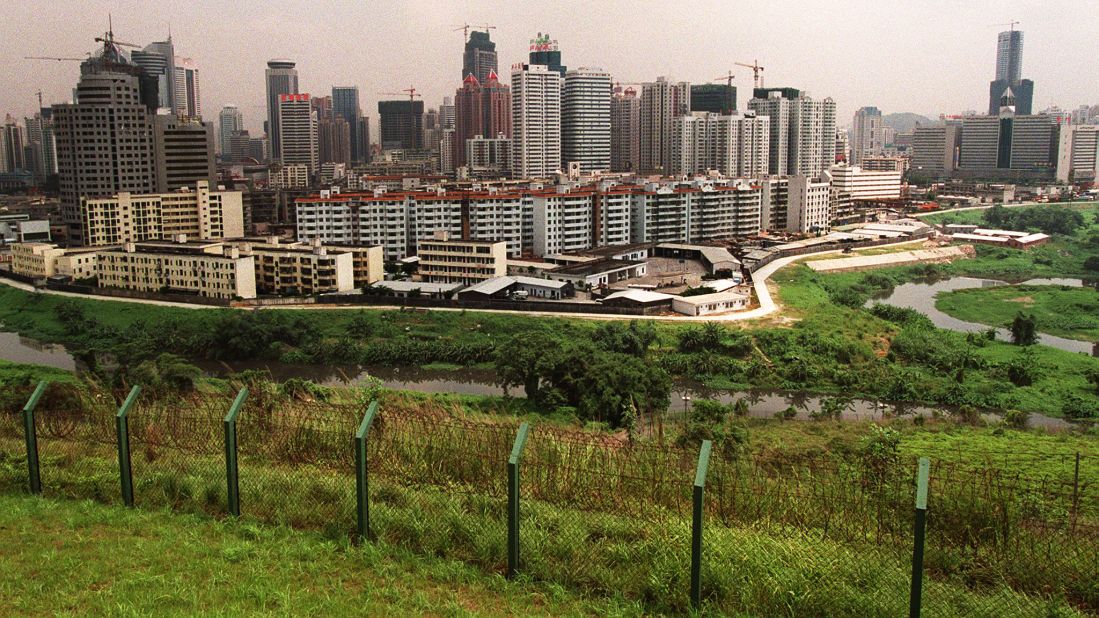 A photo take on June 21, 1997 shows the Chinese city of Shenzhen across the border from Hong Kong. 