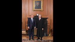 The Supreme Court held a special sitting on June 15, 2017, for the formal investiture ceremony of Associate Justice Neil M. Gorsuch.  President Donald J. Trump and First Lady Melania Trump attended as guests of the Court.  President Donald J. Trump and Associate Justice Neil M. Gorsuch at a courtesy visit in the Justices' Conference Room prior to the investiture ceremony.