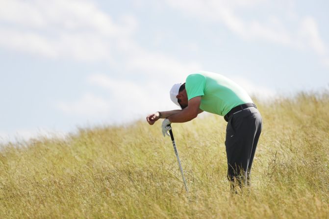 Northern Ireland's Rory McIlroy, who won the US Open in 2011, played down criticism of the long rough in the build up, only to tangle with the deep stuff himself numerous times in a six-over 78.