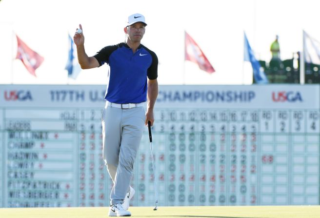 England's Paul Casey birdied the last to get within one of Rickie Fowler after a six-under 66 as shadows lengthened Thursday afternoon. 