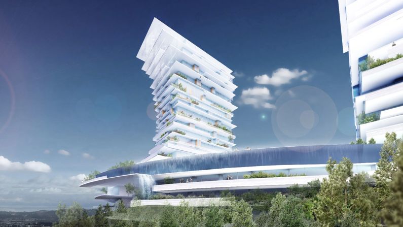 Vancouver's Arno Matis Architecture created a mountaintop resort that uses thermal and solar technology to keep the environment warm and filled with light -- all year round. The resort concept uses reflective guardrail systems and curved towers to reflect natural light downwards through the structure. 