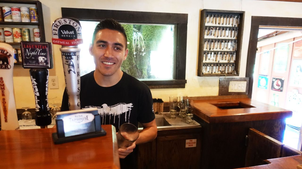 Steve Mayer and others at Big Sur Taphouse brought in supplies by wheelbarrow.
