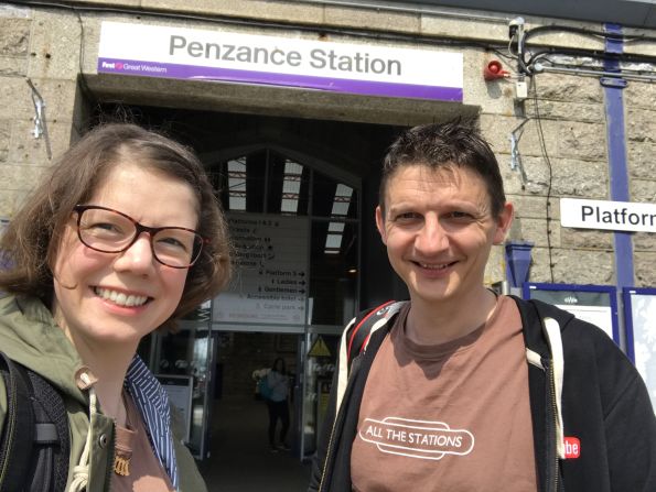 <strong>The couple visiting every British station -- </strong> The couple began their journey at Penzance railway station, in the seaside county of Cornwall and they are making their way north to Scotland. "It has been an adventure," Pipe tells CNN.