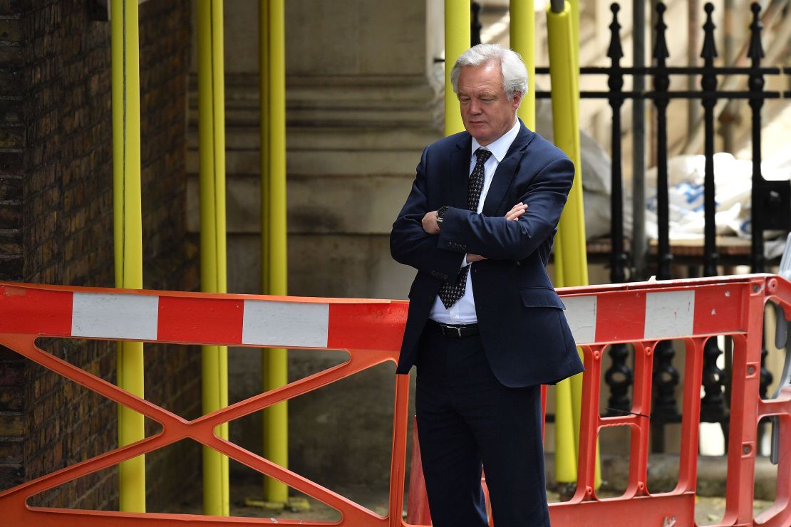 The former Brexit secretary, David Davis, quit the Cabinet over a plan brokered by Theresa May for leaving the European Union.