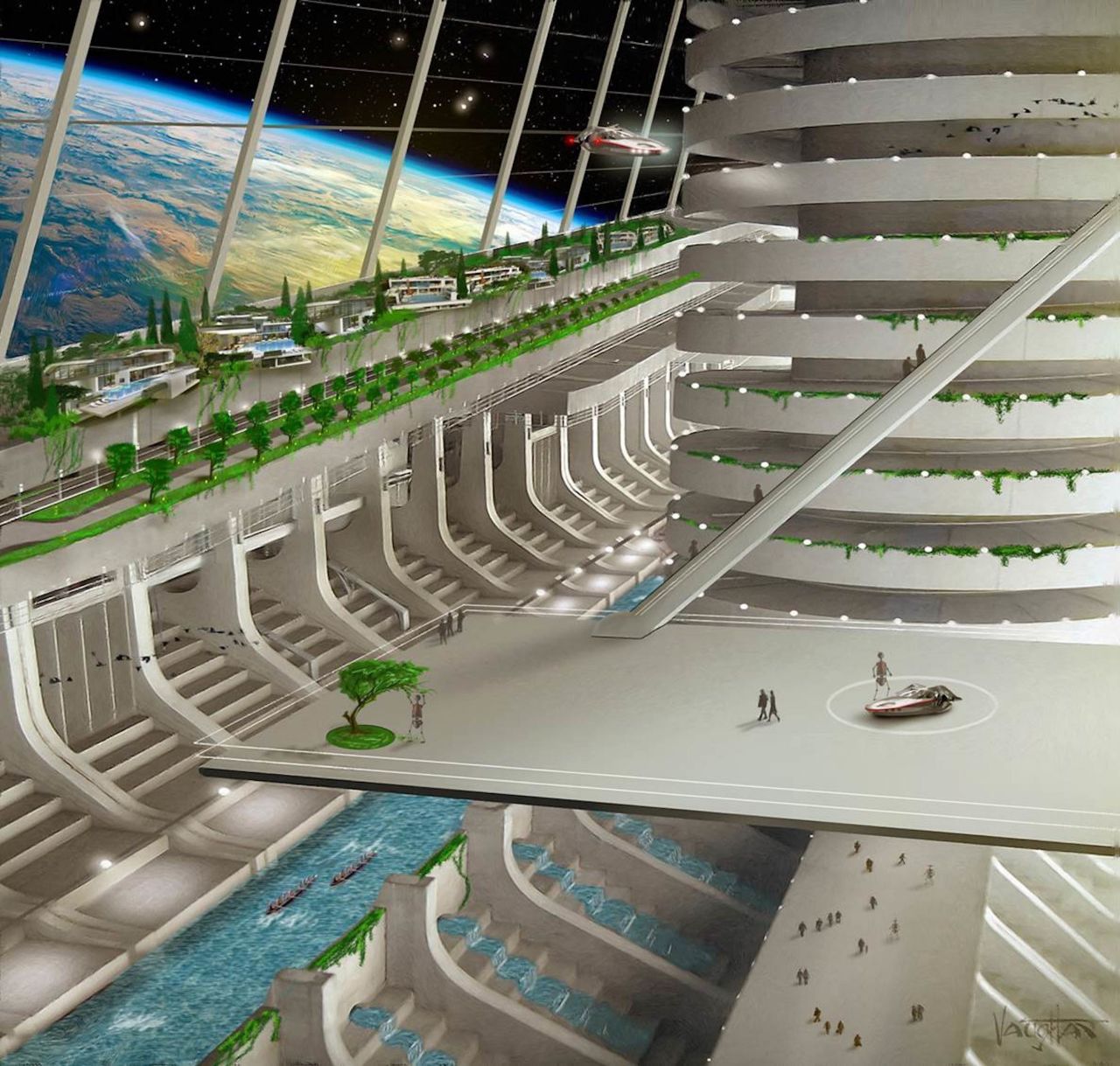 A rendering of a habitable platform, which Asgardia envisions sending its citizens to in future.