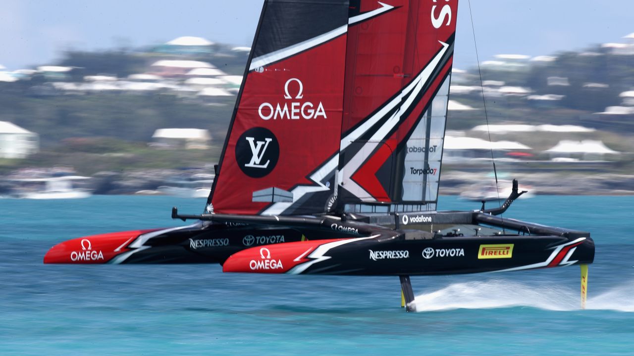 Emirates Team New Zealand streaking clear has become a familiar sight in Bermuda.
