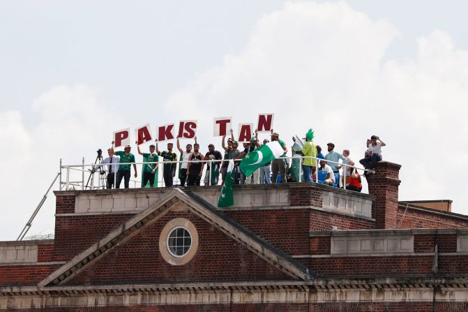 Pakistan's total, however, had put the underdogs in control and their fans used every available vantage point to watch an incredible final. 