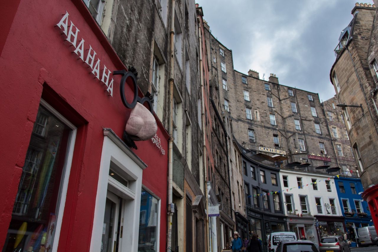 <strong>Real-life Diagon Alley: </strong>This dual-level, curved street is home to many independent shops with colorful facades. 