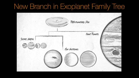 This sketch illustrates a family tree of exoplanets.