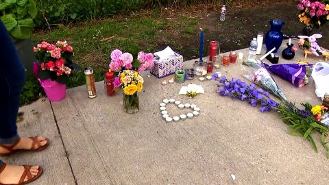 Tributes are placed at a makeshift memorial for Charleena Lyles.