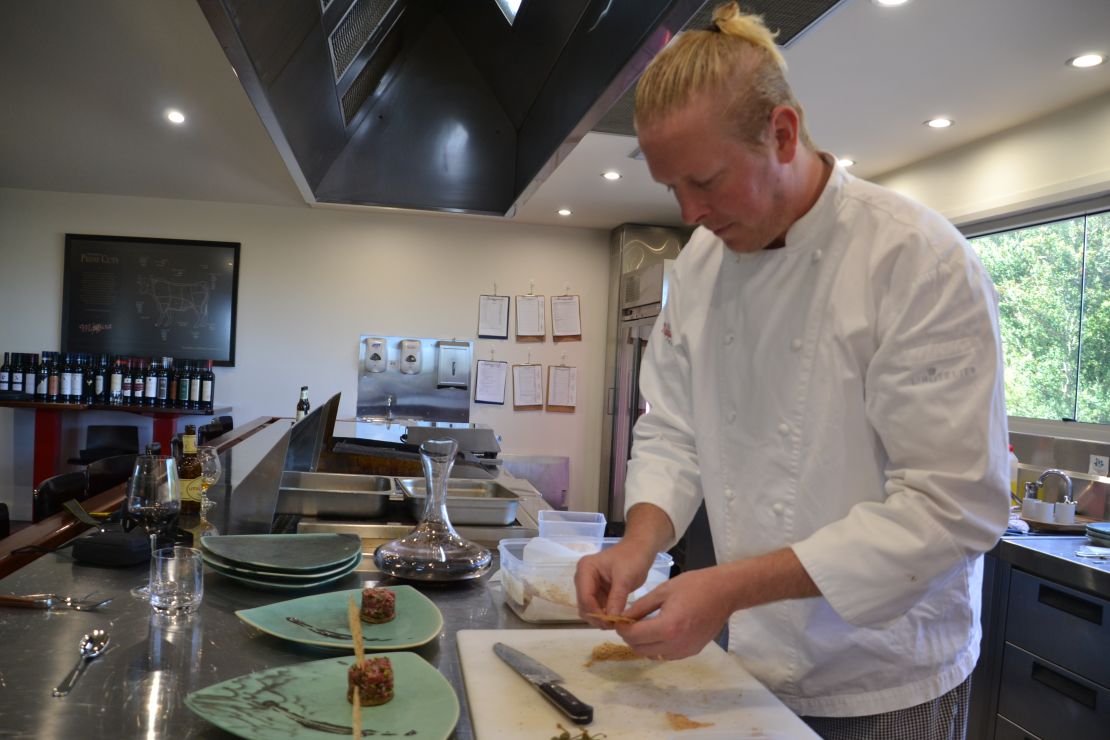 Resident Chef Mark Wright at work in the Tasting Room's Kitchen, at Mayura Station.