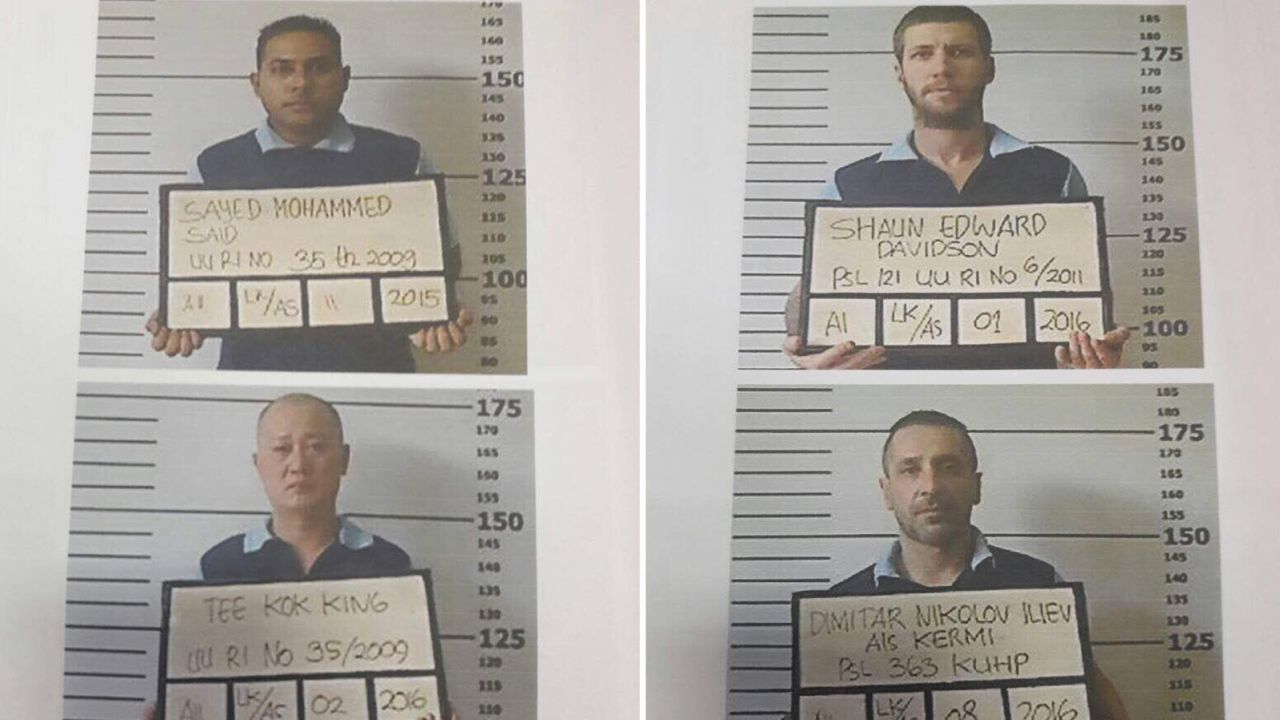 Mugshots of the four men who escaped from a prison in Bali, Indonesia on Monday June 19, 2017. 