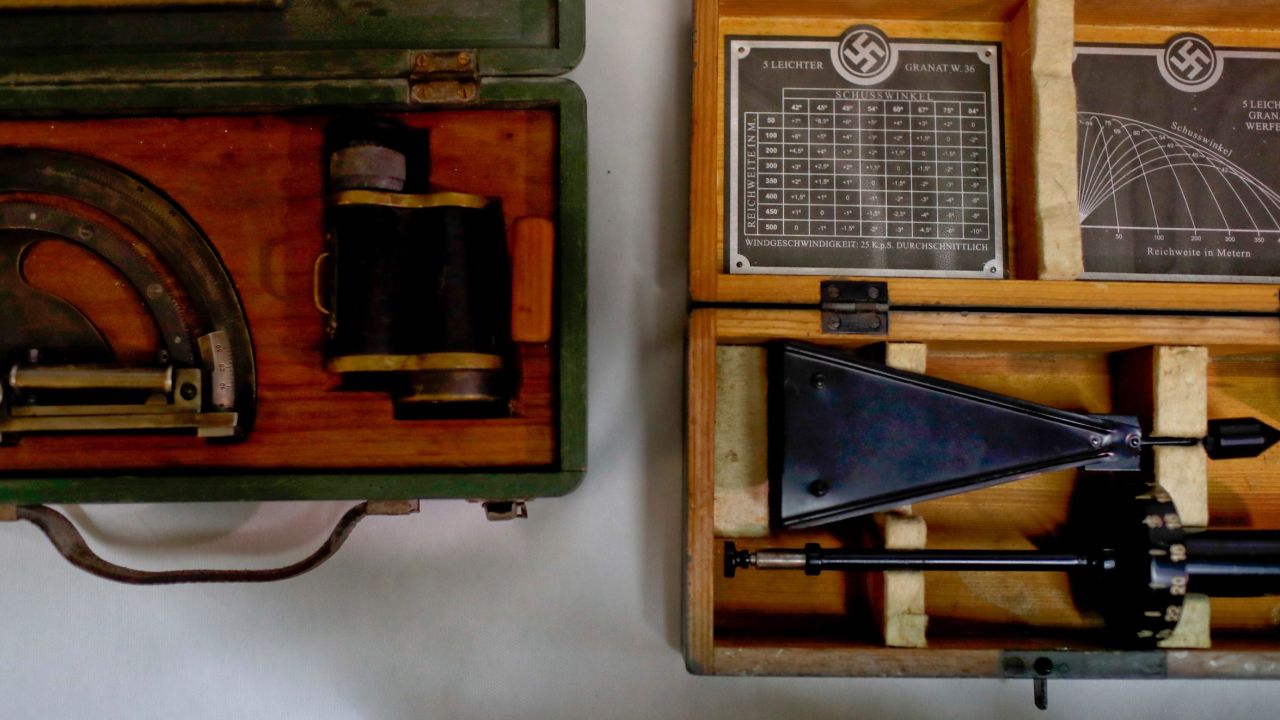 A Nazi medical device used to measure head size.   Authorities suspect the artifacts belonged to high-ranking Nazis in Germany during World War II.