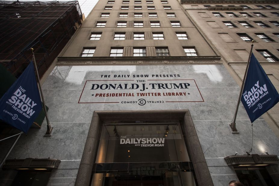 "The Daily Show"-produced "Donald J. Trump Presidential Twitter Library" in New York City showcased President Trump's tweets through the years. The pop-up exhibit was only open for a few days. 