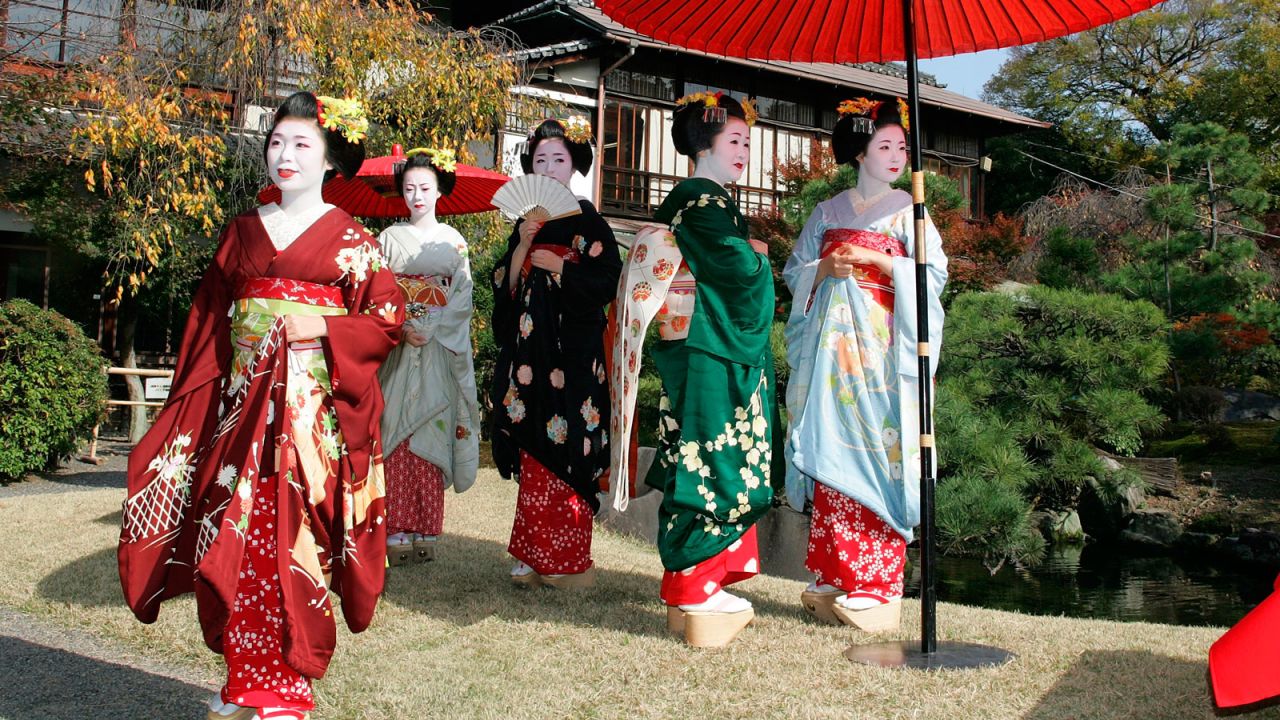 Geisha apprentices train in their art for around five years.