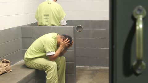 Orange County Jail holding cells. Inmates await transfer to ICE custody in the early morning.