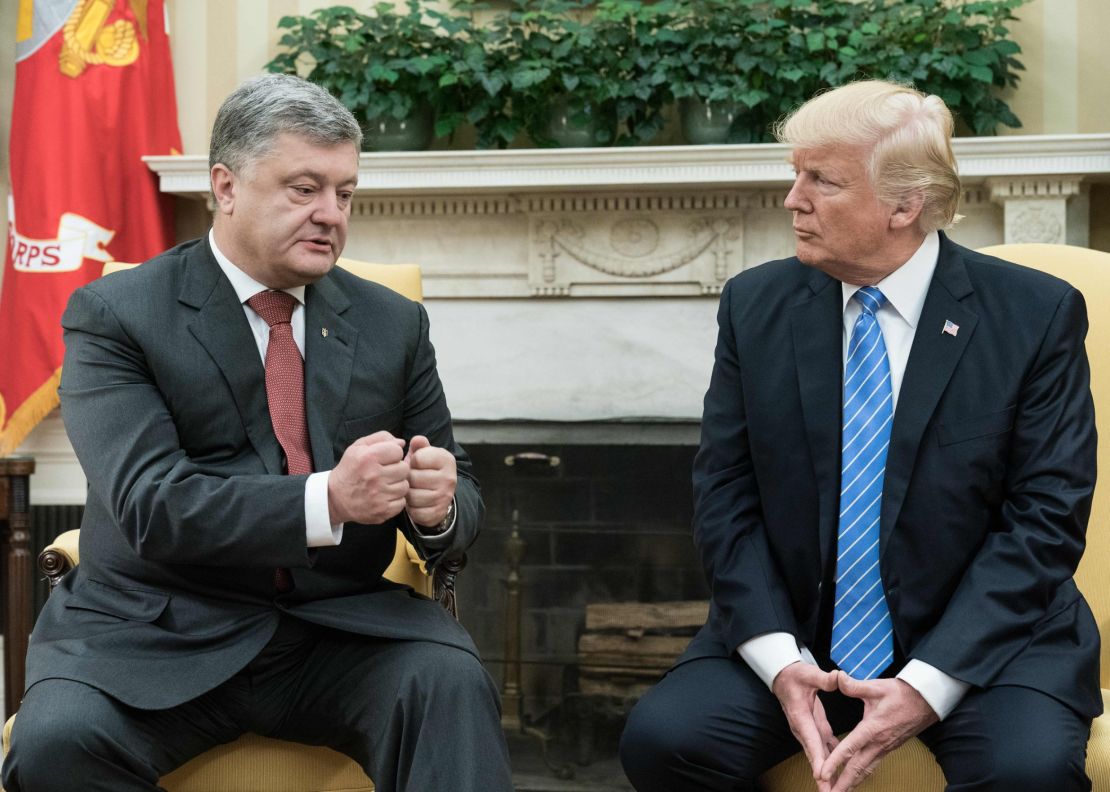 Ukrainian President Petro Poroshenko meets with US President Donald Trump at the White House in June.