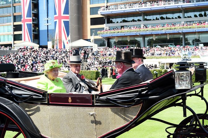 The Queen is a big horse racing fan and continues the royal traditions of riding in a horse-drawn carriage up Ascot's Straight Mile to open each day, first introduced by King George IV in 1825.