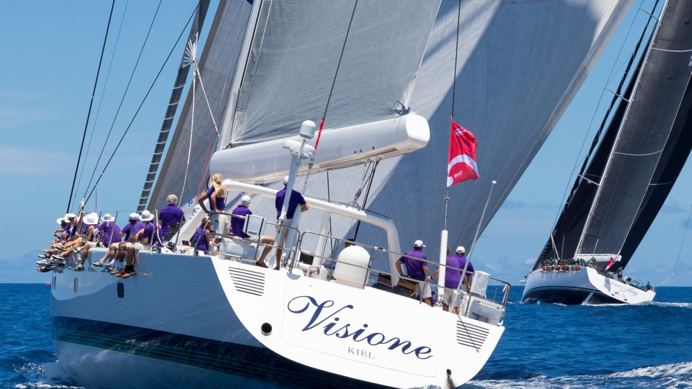 Visione won the opening race in Class A but a later disqualification dropped her to third.
