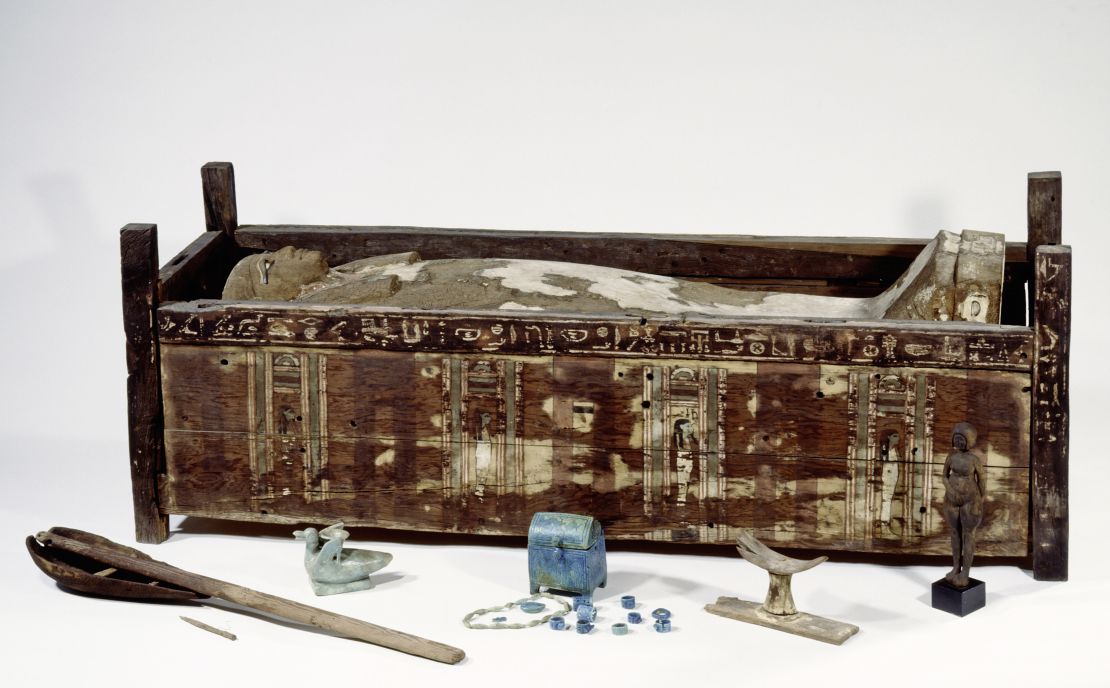 One of the mummies analyzed as part of the study. The human remains were discovered in the 1920s by a historian studying papyrus writings, says Krause.