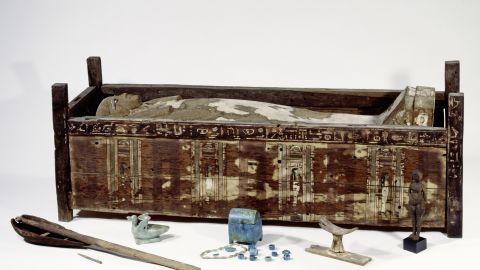 One of the mummies analyzed as part of the study. The human remains were discovered in the 1920s by a historian studying papyrus writings, says Krause.