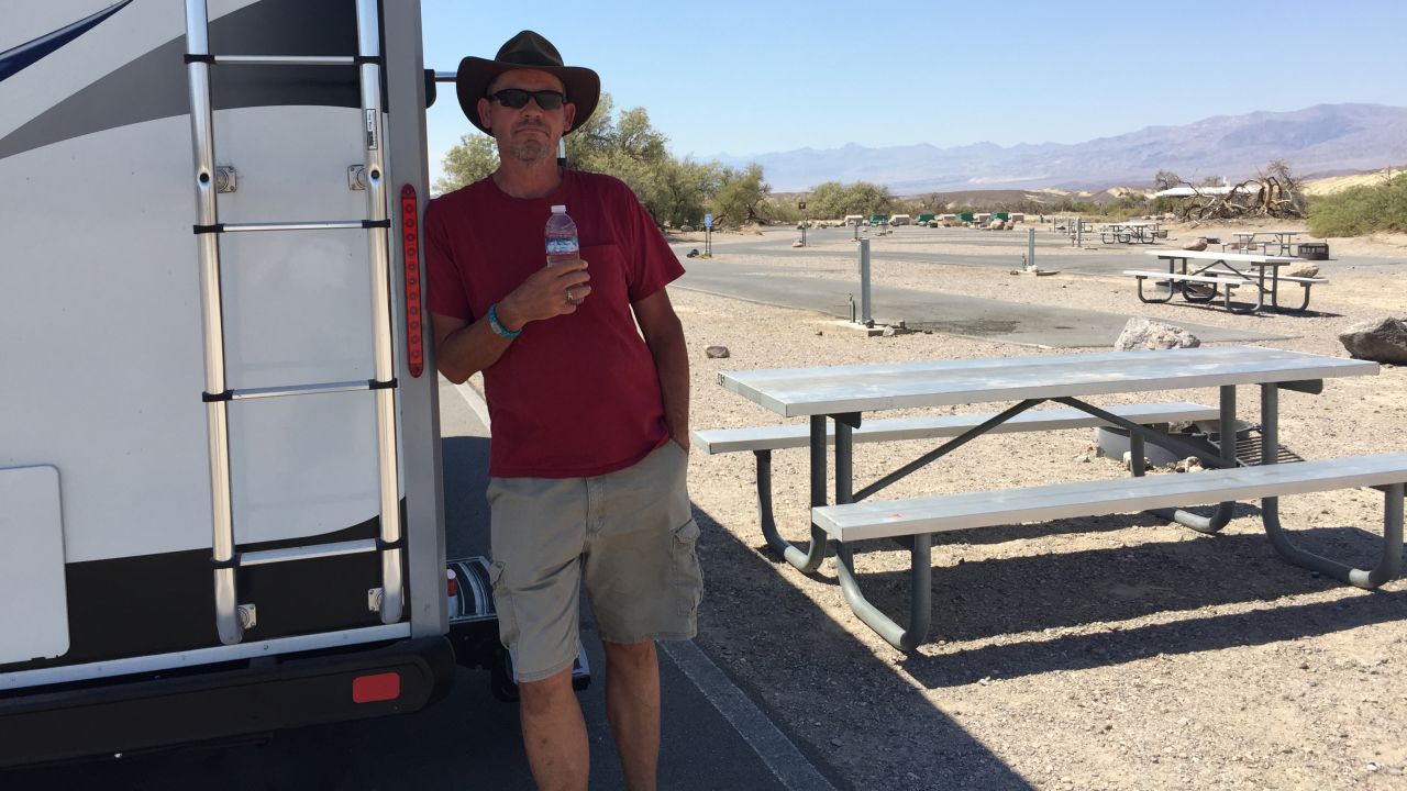 Randy Humiston finds something quite rare in Death Valley: A piece of shade.