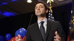 Jon Ossoff speaks to his guests at his election party on June 20th,2017 in Atlanta, Georgia.
