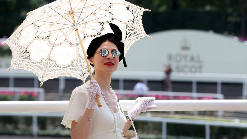 Racegoer Maria Crossley takes in the day's events.