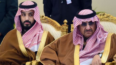 Mohammed bin Salman (L) and Mohammed bin Nayef at the GCC summit in Riyadh,  December 9, 2015.