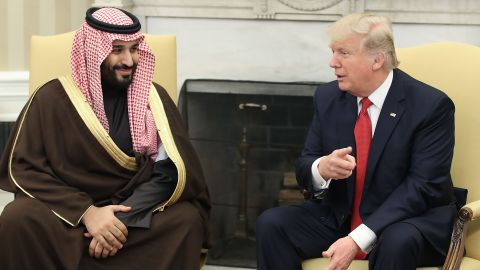 Mohammed bin Salman meets President Donald Trump in the White House in March. 