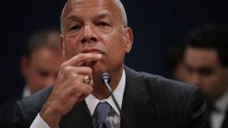 WFormer Homeland Security Secretary Jeh Johnson testifies before the House Intelligence Committee in an open hearing in the U.S. Capitol Visitors Center June 21, 2017 in Washington, DC. Johnson answered questions about Russia's interference in the 2016 presidential elections and his department's response to the threat.