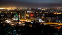 Aerial view of the city of Addis Ababa at night; Shutterstock ID 124598869